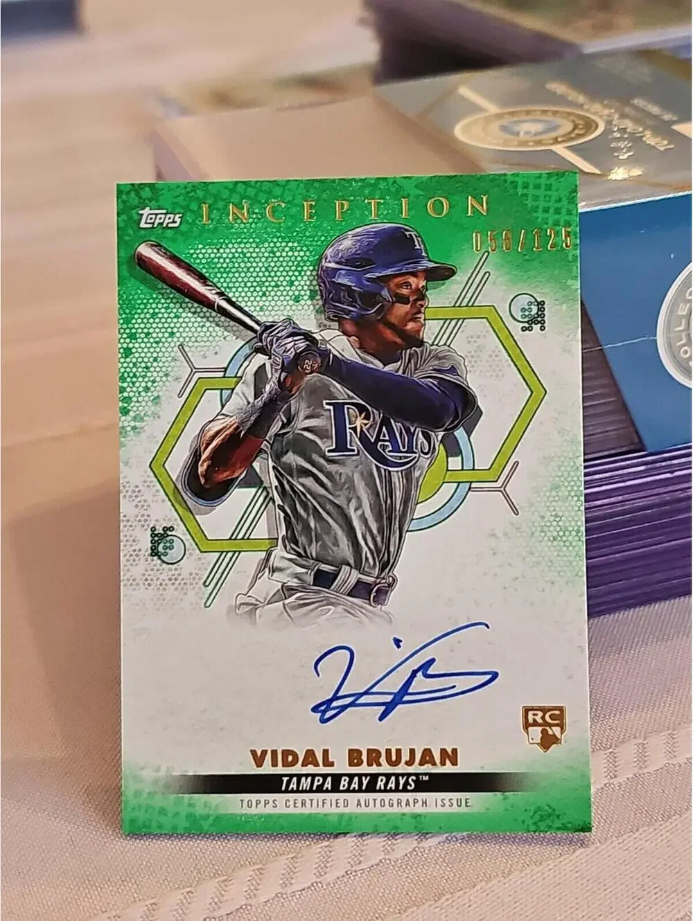 2022 Topps Inception Vidal Brujan Auto Green 58/125 On Card Auto RC
